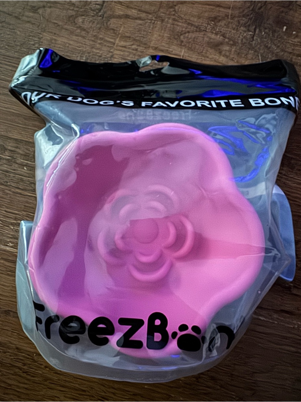 Freezbone Large Pink Flower Freezer you, treat bowl NEW sealed up to 90 pounds
